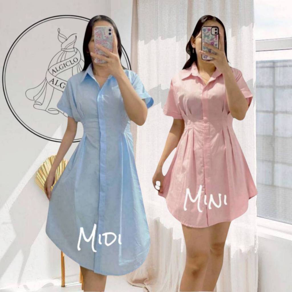 Karina Korean Midi Dress Wanita Casual Pantai | Daster Busui | Dress Pesta Kondangan Korea PREMIUM K