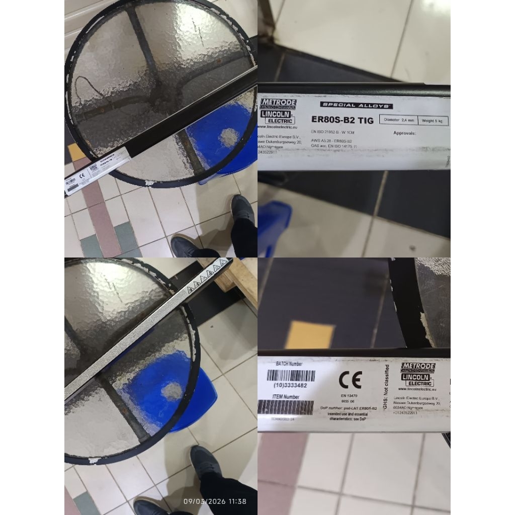 Kawat Las LINCOLN SPECIAL Alloy ER80S-B2 TIG dia 2,4x1000mm|1Tube=5kg