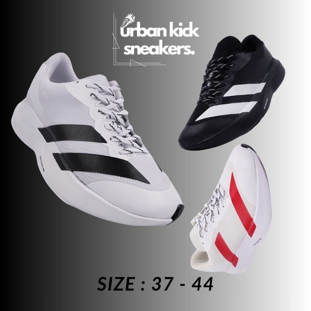 (URBANKS) Sepatu Lari Running Shoes Pria Wanita Sports Shoes Putih Hitam Abu Merah Size 37 - 44