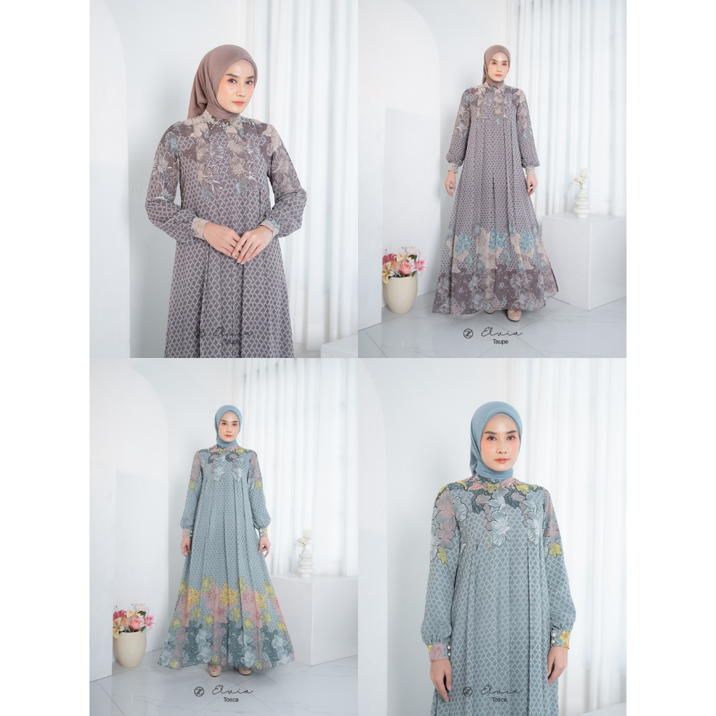ZALIFA - ELVIA DRESS - GAMIS WANITA - FASHION MUSLIM WANITA