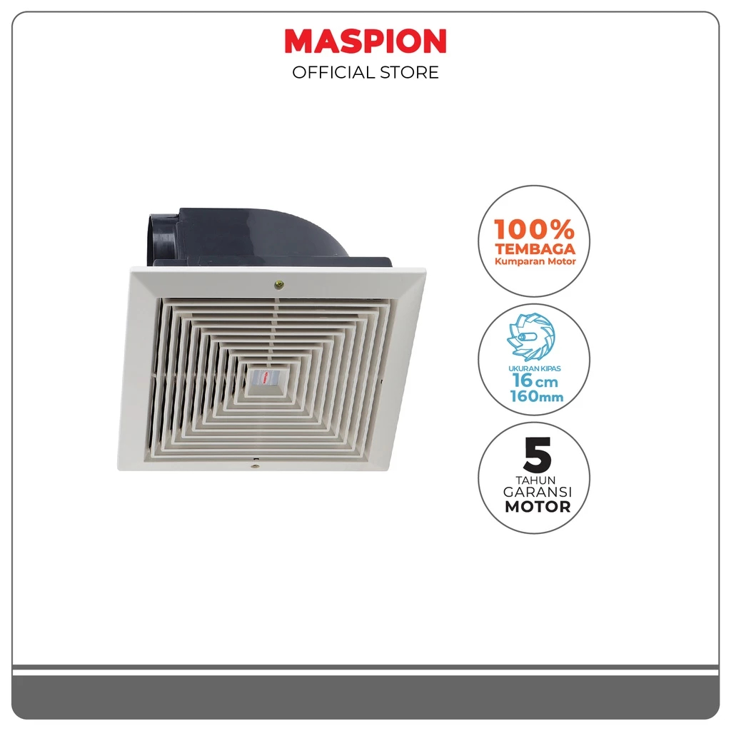 MASPION EXHAUST FAN / HEXOS DINDING - MV 16 EX / MV16 EX / MV-16 EX (6 INCH) GARANSI RESMI