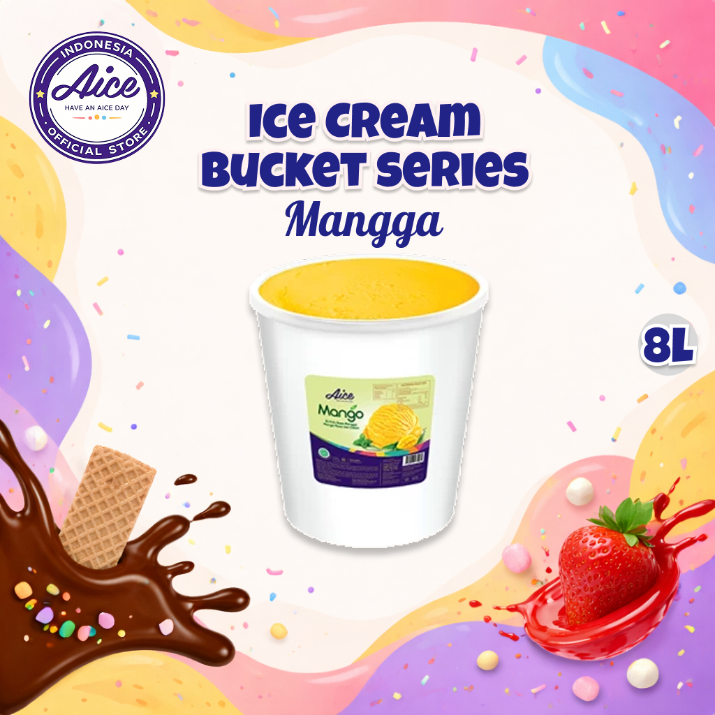 AICE Manggo Bucket 8 Liter Ice Cream Es Krim Mangga Ember 8L Eskrim Mangga