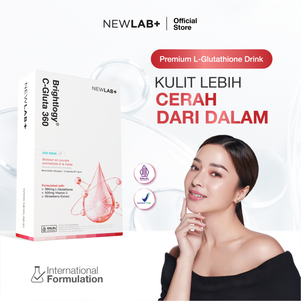 NEWLAB Brightlogy C-Gluta 360 | Minuman Glutathione BPOM untuk Pemutih Badan | Glutathione Whitening