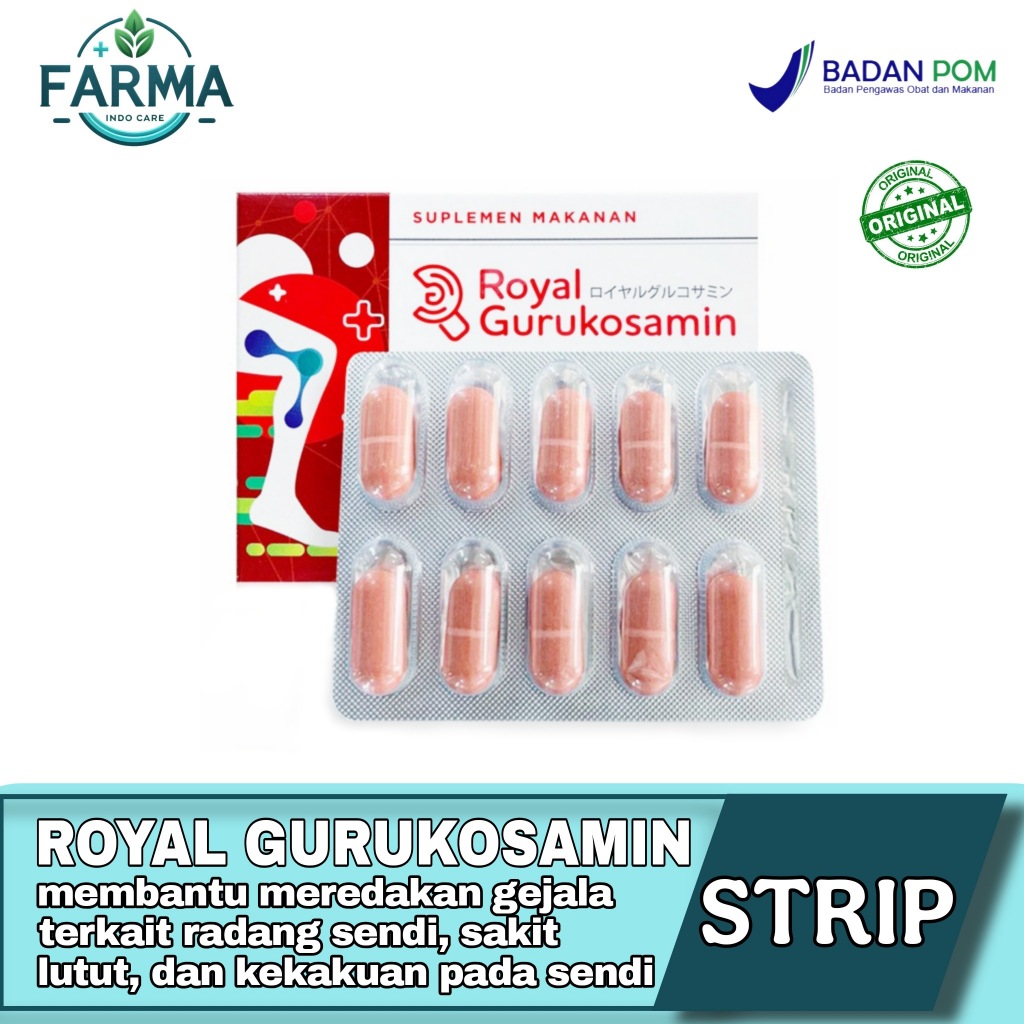 ROYAL GURUKOSAMIN 1 BLISTER (ISI 10 TABLET) Glukosamin 1200mg Obat Persendian