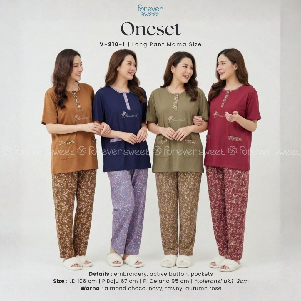 Baby Doll Setelan Pendek Panjang Mama Size Forever Sweet