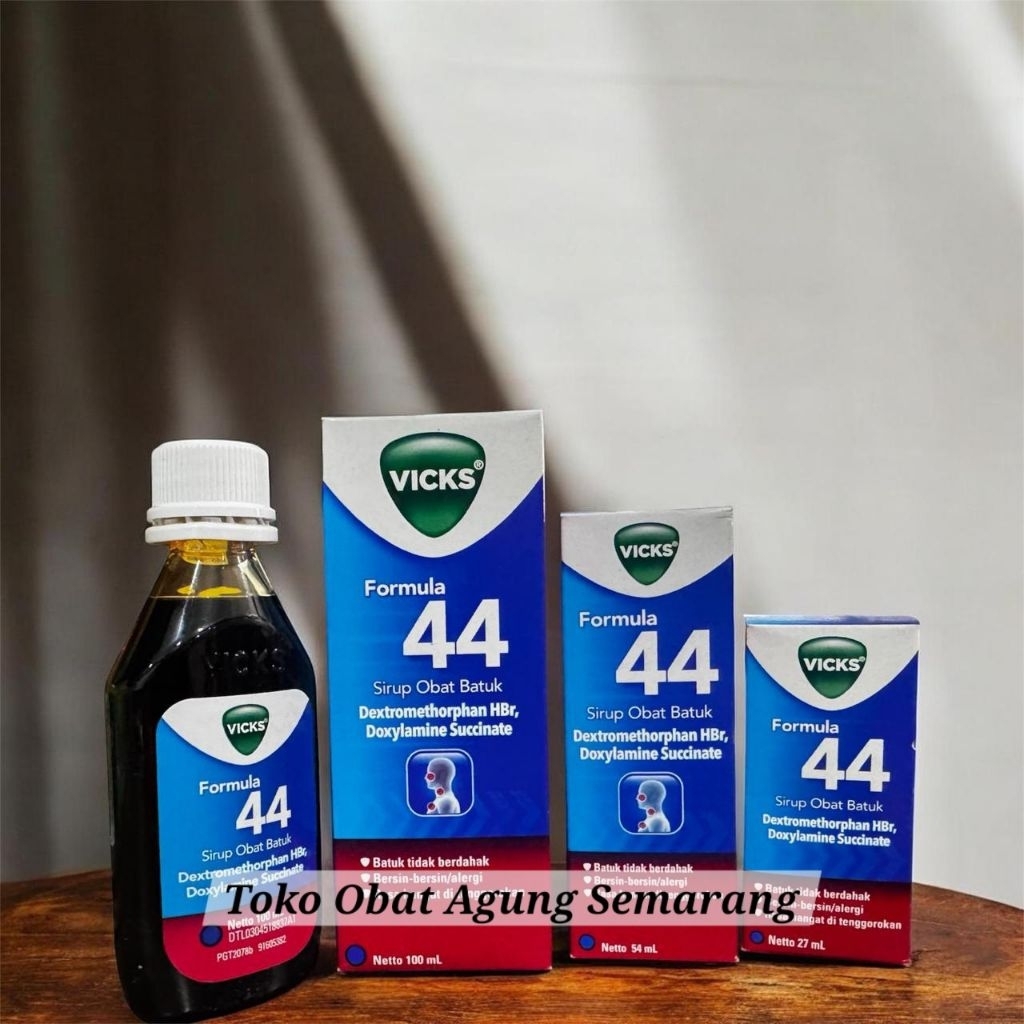 Vicks Formula 44 Dewasa. Sirup Obat Batuk Kering, Tenggorokan Gatal, Batuk Disertai Flu