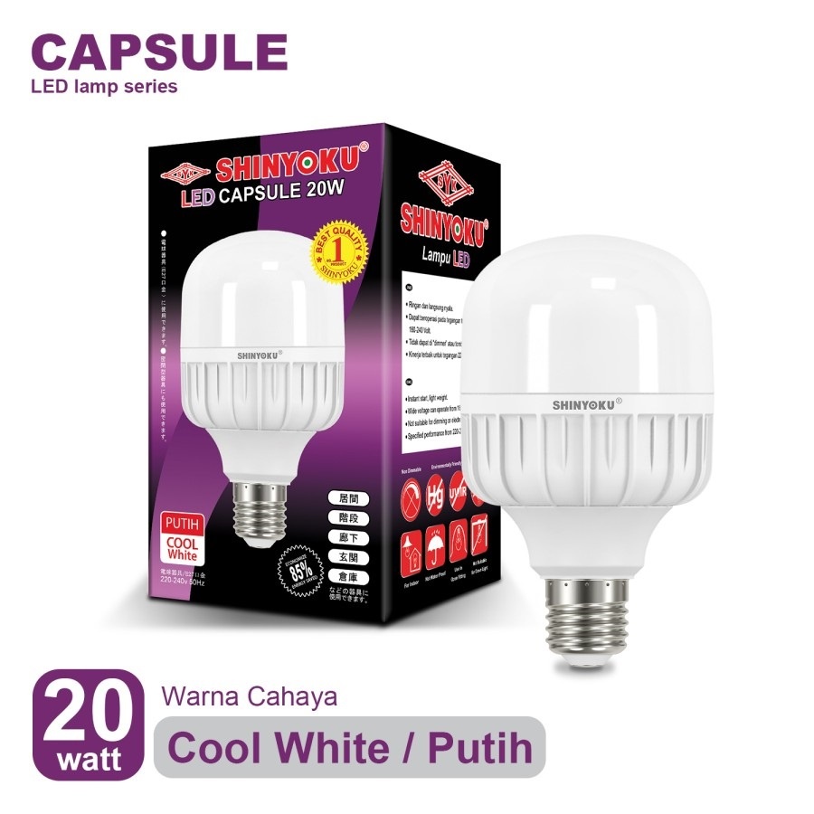 Lampu Led Shinyoku 20 Watt Capsule / Lampu Shinyoku 20w / Lampu Bohlam 20 Watt / Lampu Led 20w