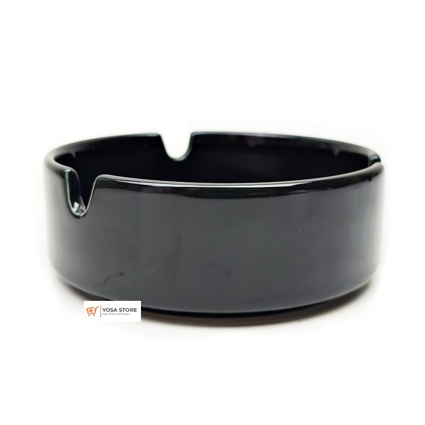Asbak Keramik Hitam Polos Glossy 1 Pcs Kedaung Home