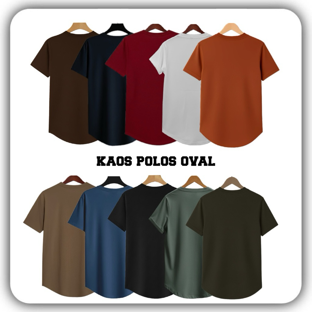 KAOS PRIA POLOS OVAL DISTRO Cotton Combed 24s
