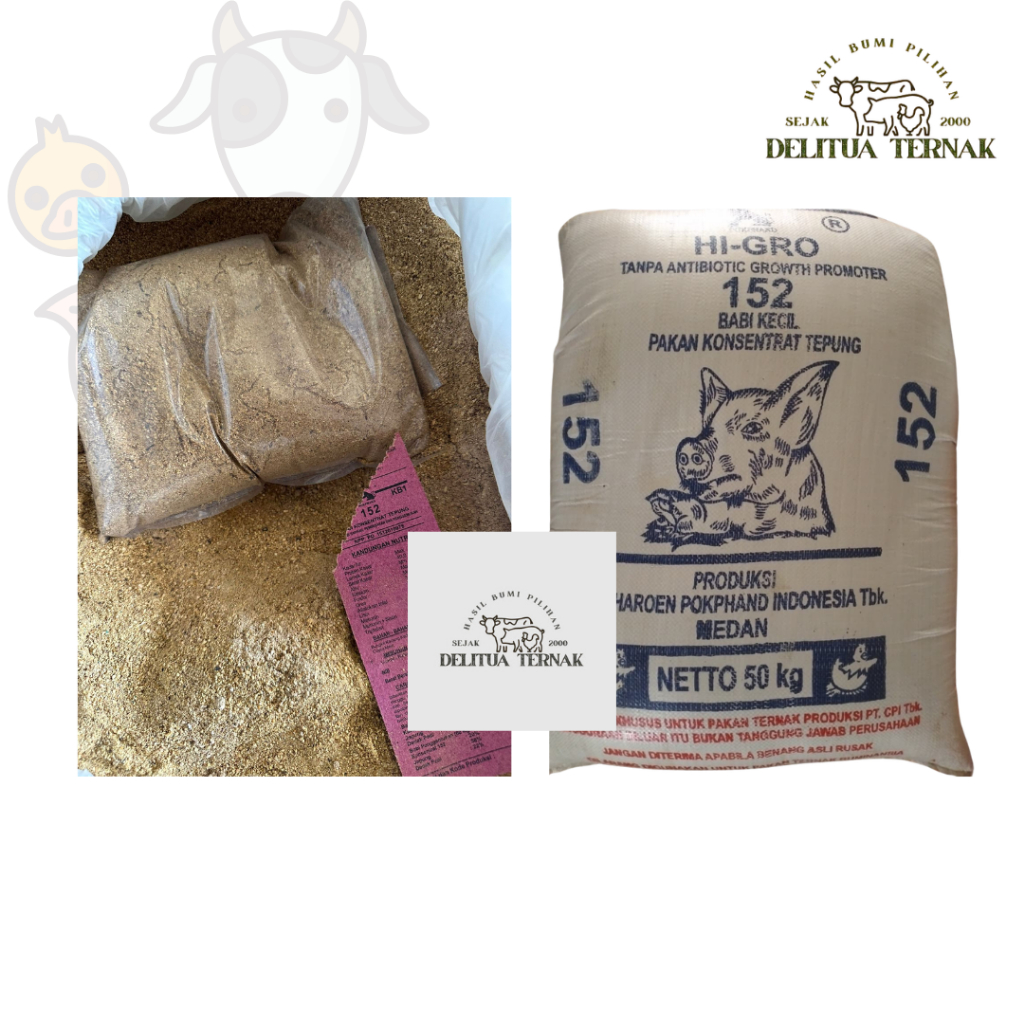 HI-GRO 152 Pokphand | Pakan Babi Berkualitas Konsentrat Anak Babi atau Babi Besar  Per 10 Kg,15Kg, 2