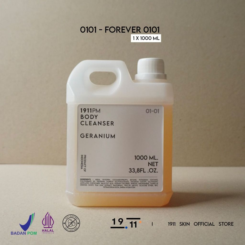 1911PM  0101 Shower Gel "Geranium" Refill 1 Liter