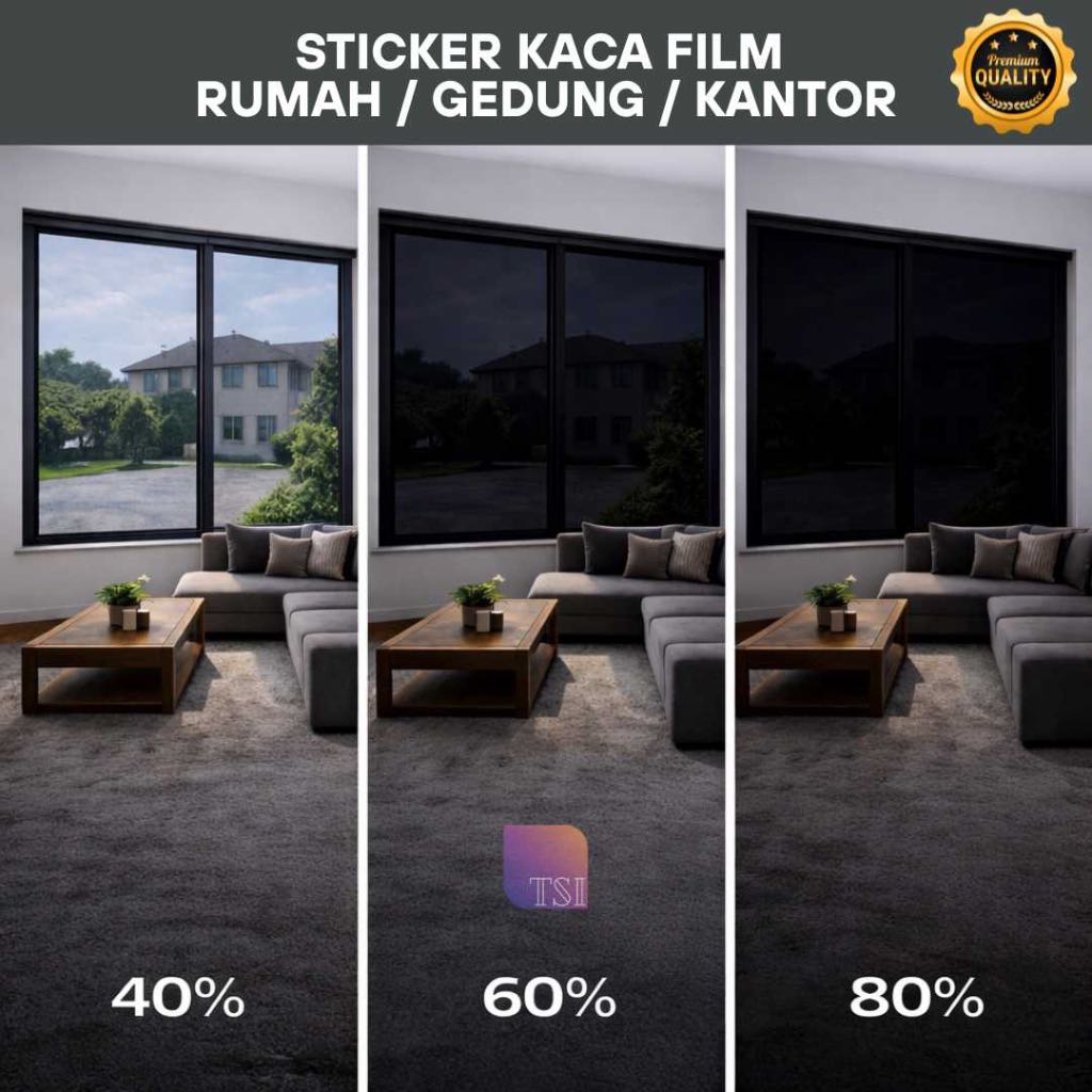 Sticker Kaca Film Jendela Rumah Gedung Kantor Stiker Kaca Jendela  Riben One Way Anti Panas