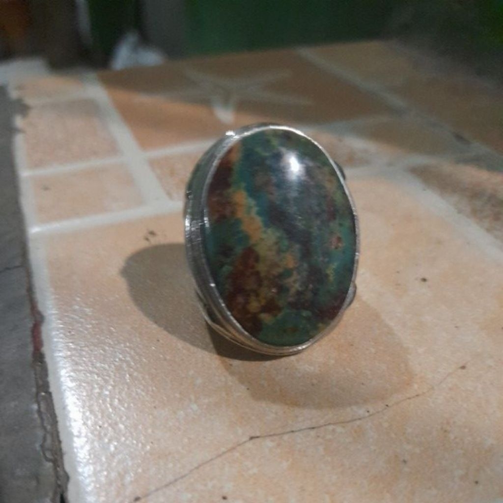 natural Batu pirus persia hijau tua