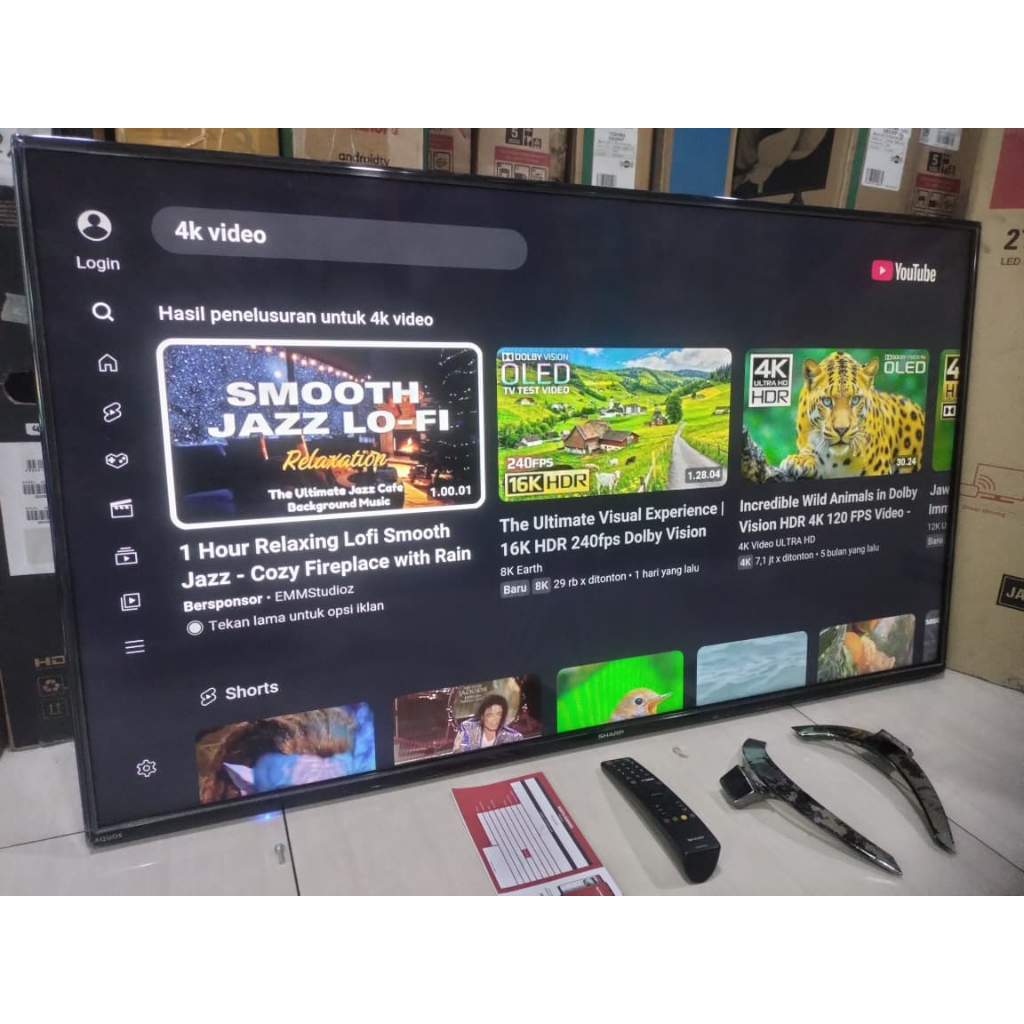 TV LED SHARP 45IN SMART TV FHD YOUTUBE DIGTAL TV KONDISI BEKAS PEMAKAIAN 2195F