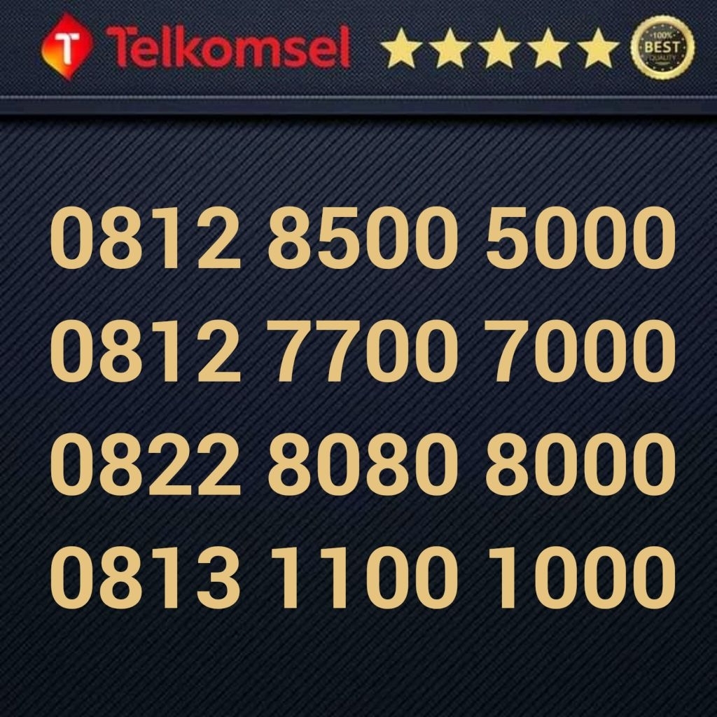 Kartu Perdana SIMPATI - Nomor Cantik Ribuan - 0812 8500 5000 0822 80 80 8000 0812 7700 7000 0813 110