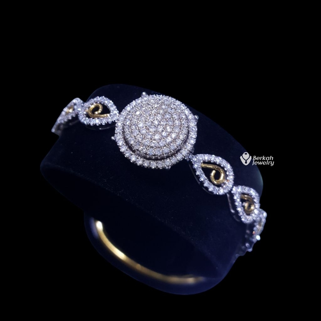 Gelang Besar Emas 40% Berlian Asli 2,27 Carat Natural Diamond ber Sertifikat
