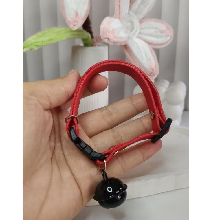 KALUNG KUCING LONCENG BESAR UK. 22mm Bahan Kulit Sintetis