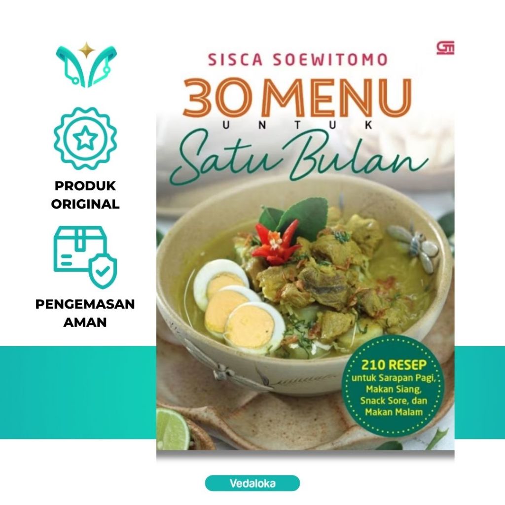 Buku Resep 30 Menu untuk 1 Bulan (Sisca Soewitomo) - Original Segel Resmi - Kuliner Masak