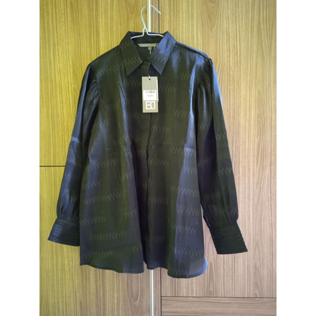 Benang Jarum Khanum Organza Shirt Black New