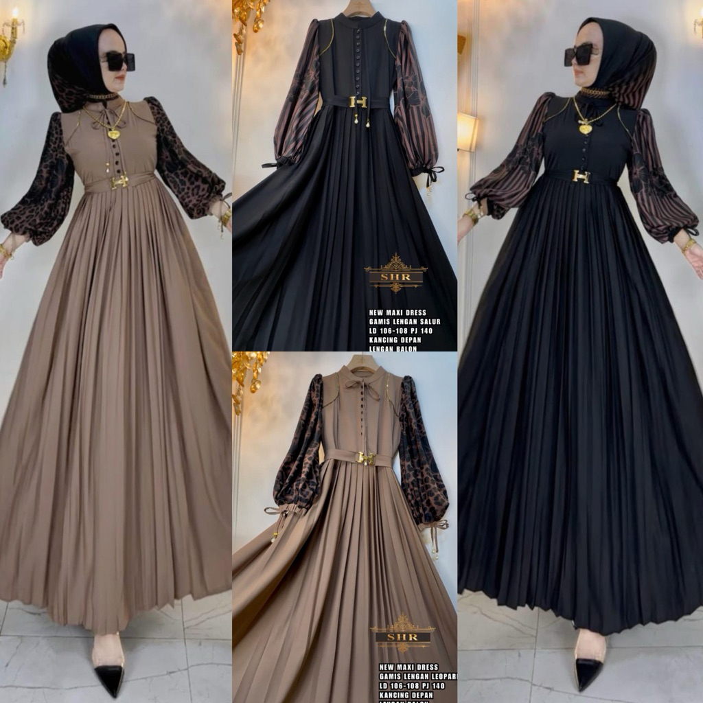 ORI SHR 100% - GAMIS LENGAN SALUR LEOPARD PREMIUM