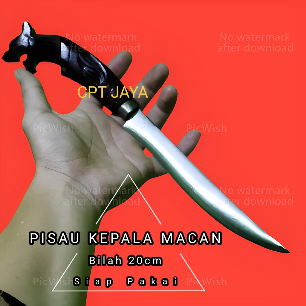 Pisau Kepala Macan Bilah 20cm Siap Pakai/pisau dapur tajam baja super