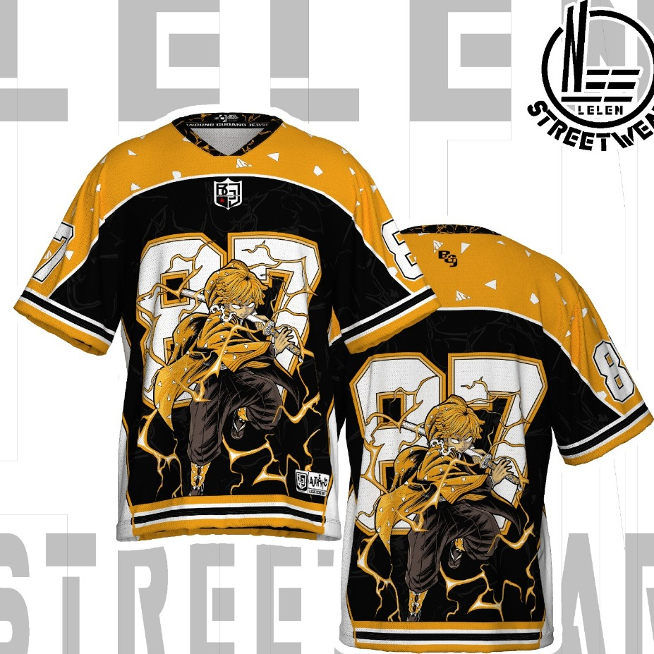 Lelen COD Kaos Jersey Premium Unisex Anime Demon Slayer Series Boxy | Hockey | Kartun