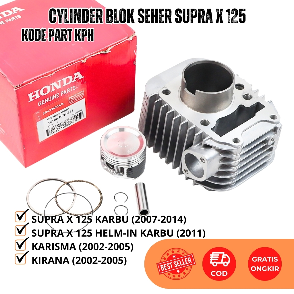 Blok Seher Piston Ring Komplit Honda Karisma Supra X 125 Karbu KPH Original