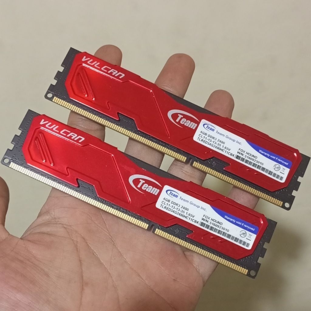 RAM DDR3 8GB 4x2 team vulcan 2400Ghz