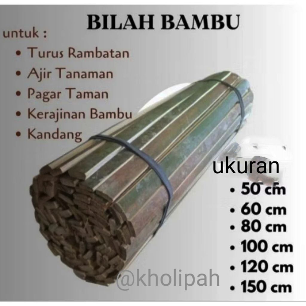 Bilah bambu panjang 1m-1.5m ajir tanaman