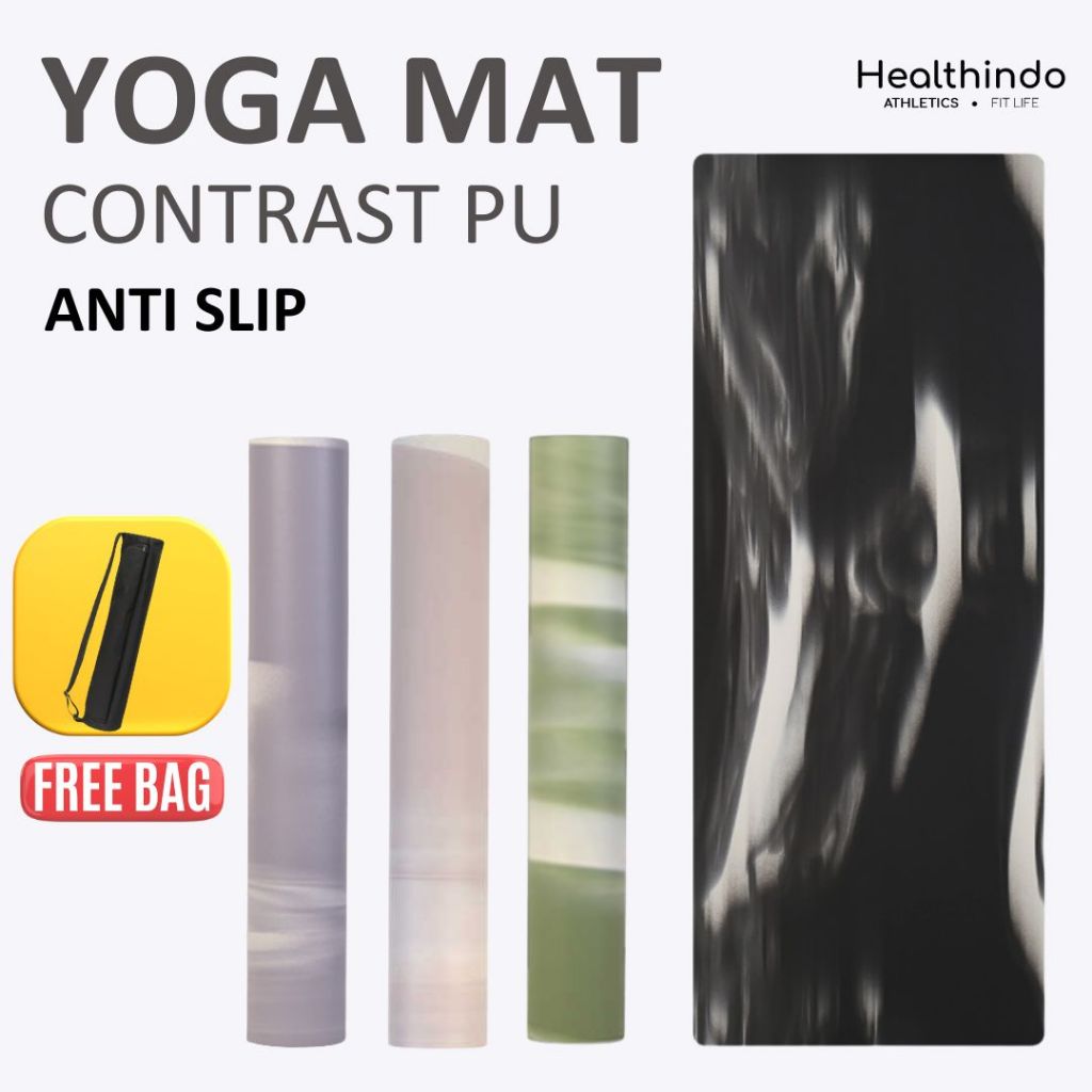 Healthindo - Matras Yoga PU Rubber | Contrast Marble Anti Slip