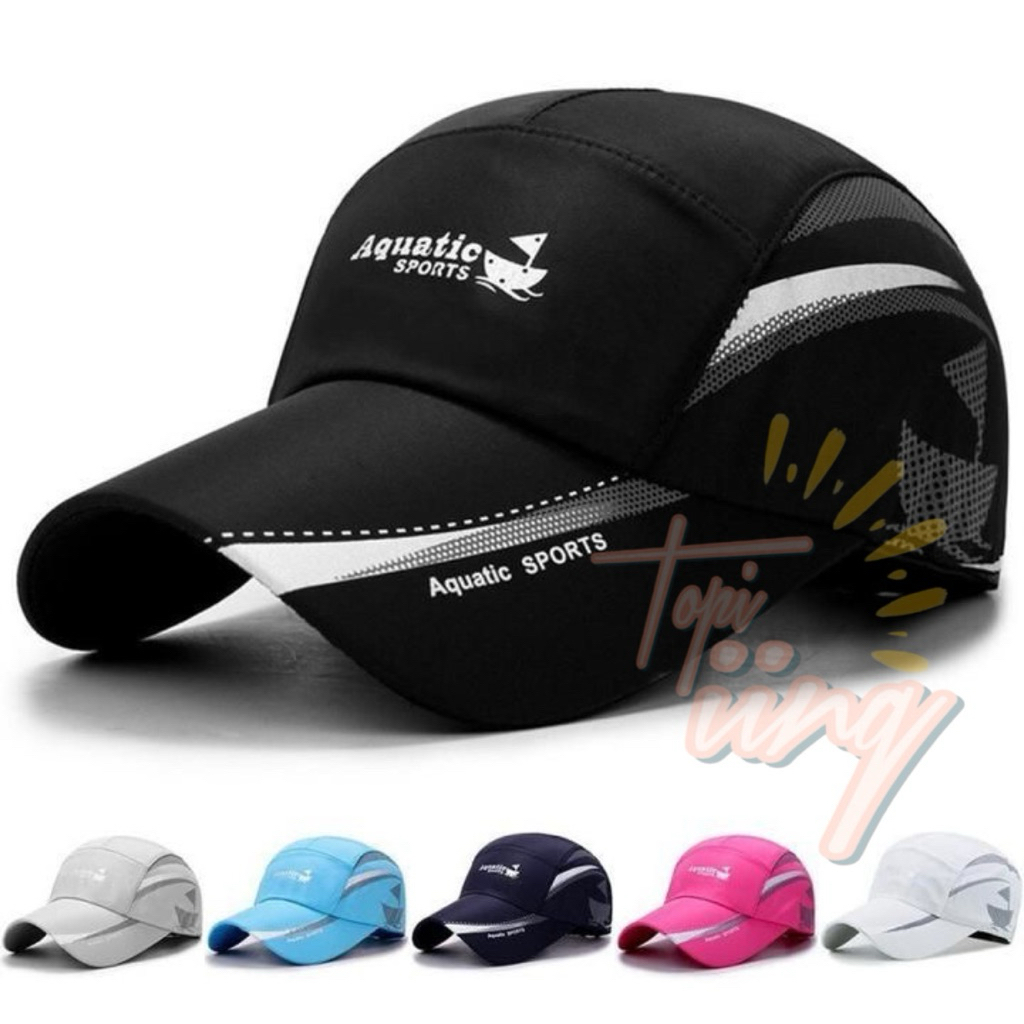COD| Topi olahraga AQUATIC Sport Pria Wanita| anti air bahan parasut