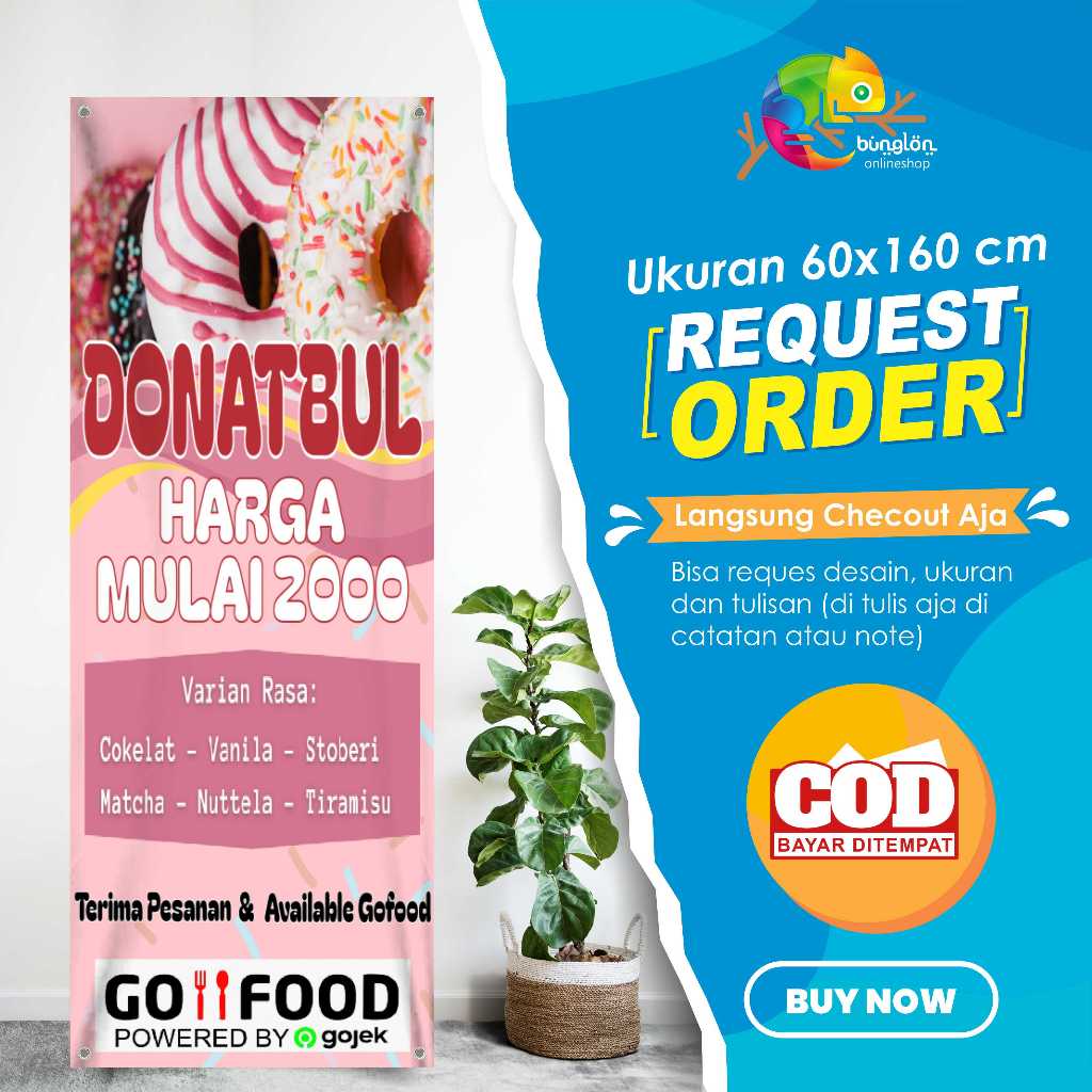 Spanduk Banner Donat 60x160 cm