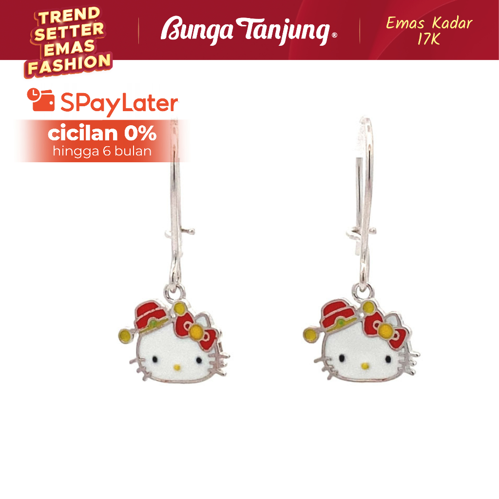 ANTING ANAK KAWATAN HELLO KITTY TOPI - EMAS 17K - BUNGA TANJUNG GOLD