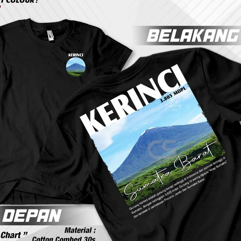 Kaos Baju Distro Pendaki GUNUNG KERINCI  Baju Distro Outdoor Hiking Tshirt Camping Adventure - COTTO