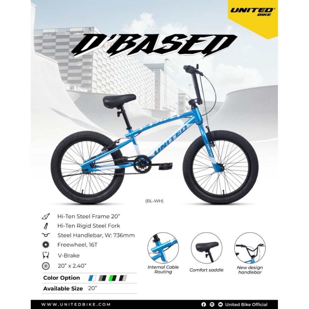 UNITED BMX DBASED 20 INCH (BAN 2.40) - SEPEDA ANAK LAKI MURAH PONTIANAK