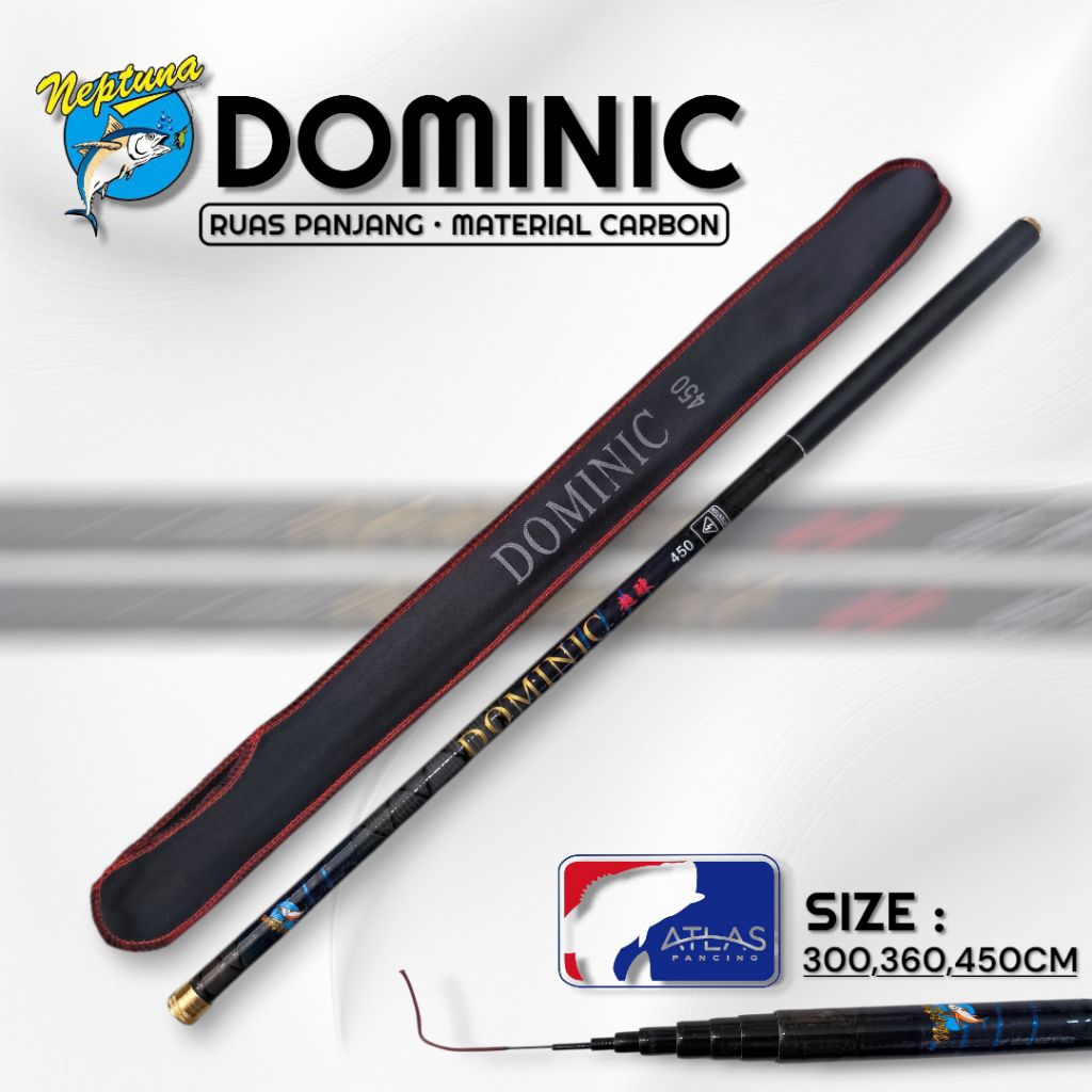 Joran Tegek Neptuna Dominic Carbon Ruas Panjang Action Kaku