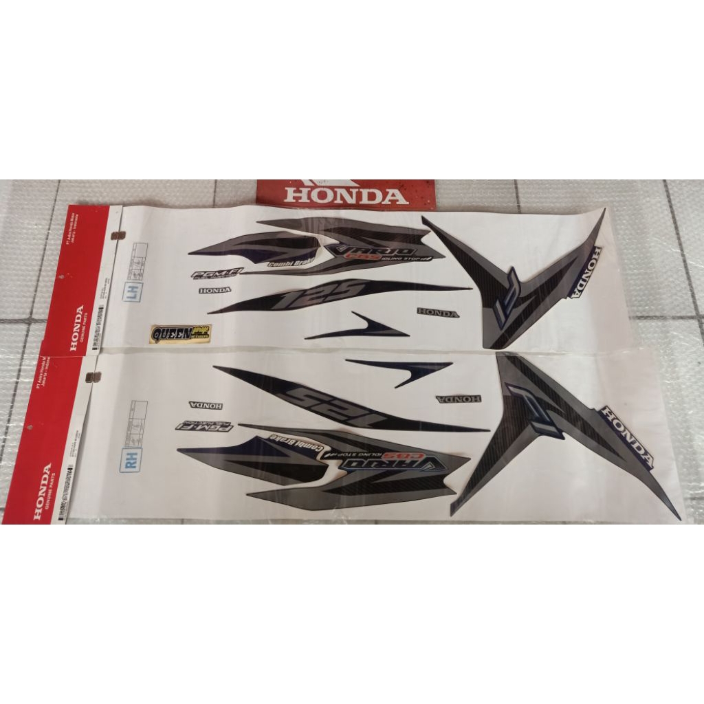 Striping Sticker Body Set Kanan Kiri Biru Honda Vario Techno 125Fi Cbs Iss 871X0KZRB10ZDR 871X0KZRB1