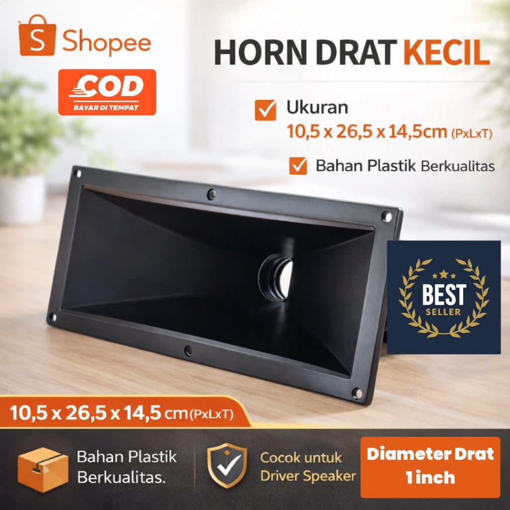 Horn Tweeter Drat Kecil 10,5 x 26,5 x 14,5cm Bahan Plastik Berkualitas UKURAN DRAT 2,5cm