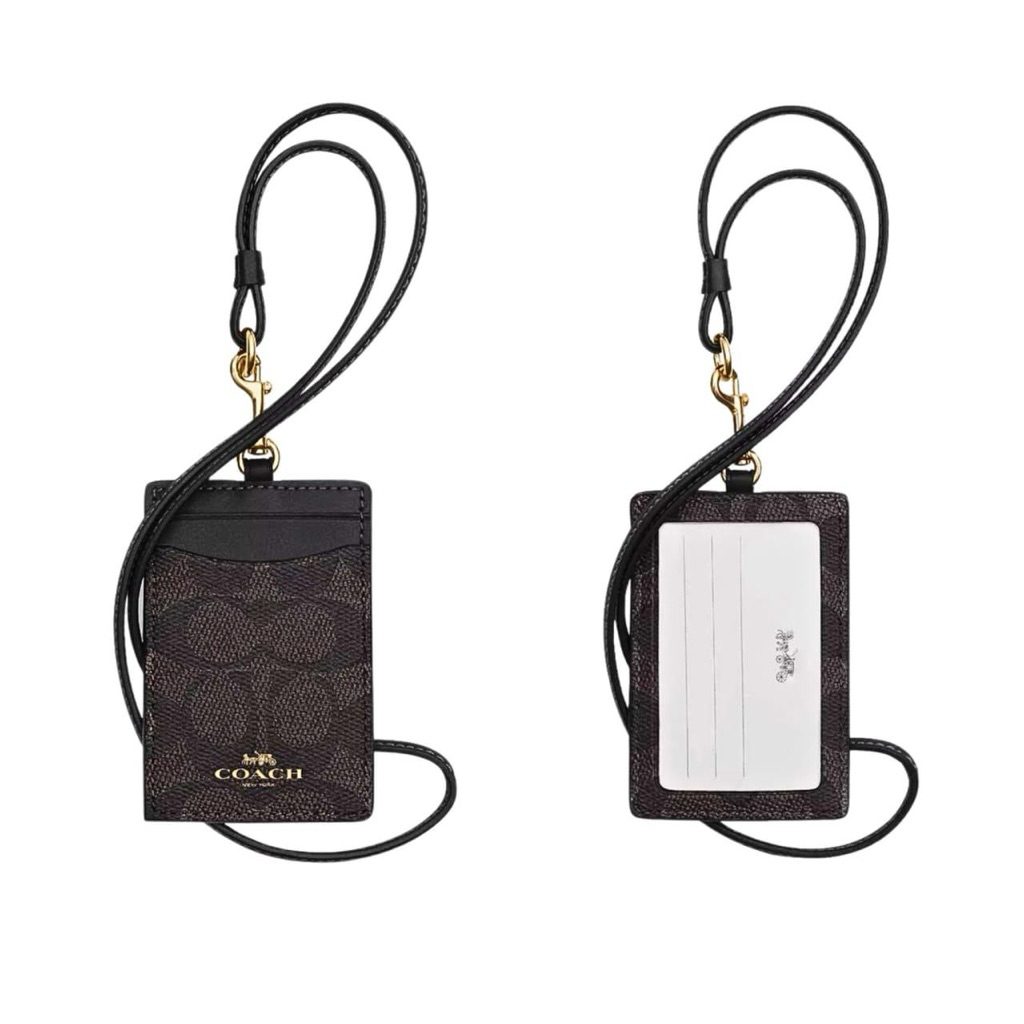 Name Tag Coach Lanyard Signature Walnut AUTHENTIC