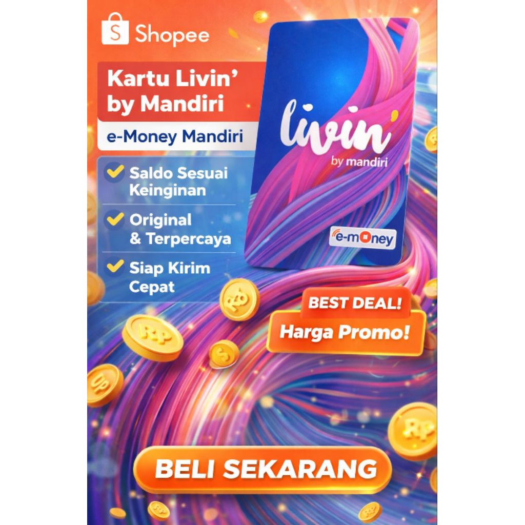Kartu emoney Mandiri Livin Multifungsi | Kartu Tol Elektronik livin Mandiri | emoney livin mandiri o