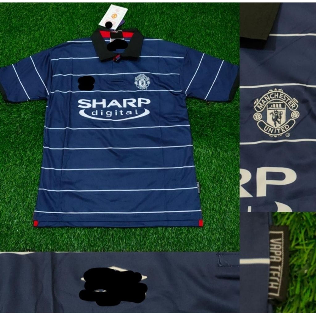 Jersey Kaos Baju Sepak Bola Man Mancester Manchester United Utd MU Home Away 3rd Third Hitam Black B