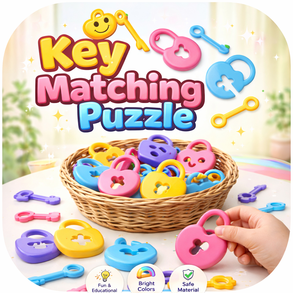 Pre Coding Toys Key Matching Puzzle – Edukasi Kunci & Gembok Warna-Warni (8 Pcs Set)