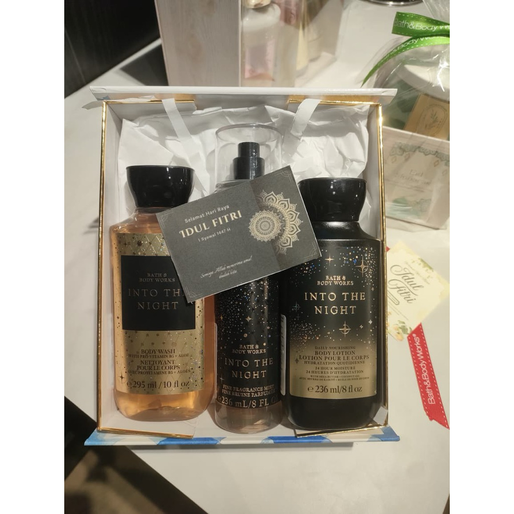 Paket Hadiah/Seserahan/Hampers Bath & Body Works Set 3 Into The Night