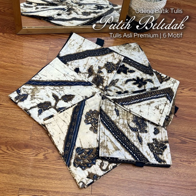 Udeng Lembaran - Destar Batik Tulis Asli - Putih Bledak Premium