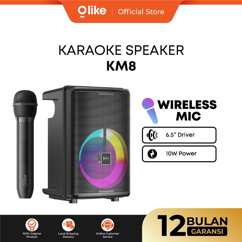 Olike Speaker KM8  Karaoke  Mic Speaker 10W Subwoofer 6.5 Inch Driver With Karaoke MIC MIcrofone Wir