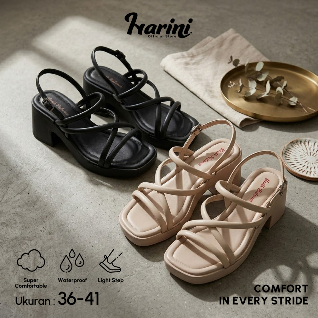 Sandal Wedges Tali Jelly Import Balance Bahan PCU Sandal Tinggi Wanita Murah 2317