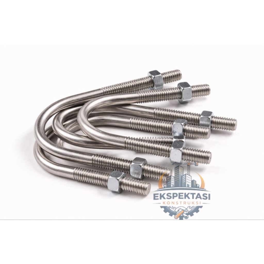 U Bolt SS 304 + 2 Mur / clamp u bolt 304/ klem u bolt stainless stell