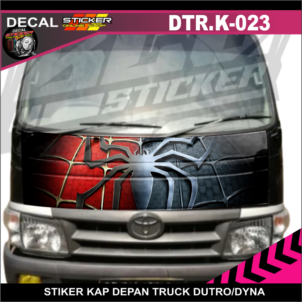 STIKER MOBIL TRUCK DYNA DUTRO DECAL PRINT KAP VARIASI CUSTOM KEREN SPIDERMAN