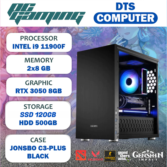 Pc High End | i9 10900F | RTX 3050 8GB | 16GB RAM | SSD 120GB + HDD 500GB | Siap Render