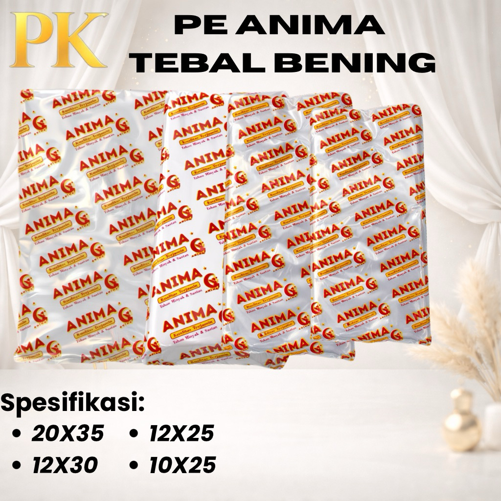 Plastik PE ANIMA Tebal Bening 10x25 12x25 12x30 20x35 | Plastik Kemasan Tebal Transparan